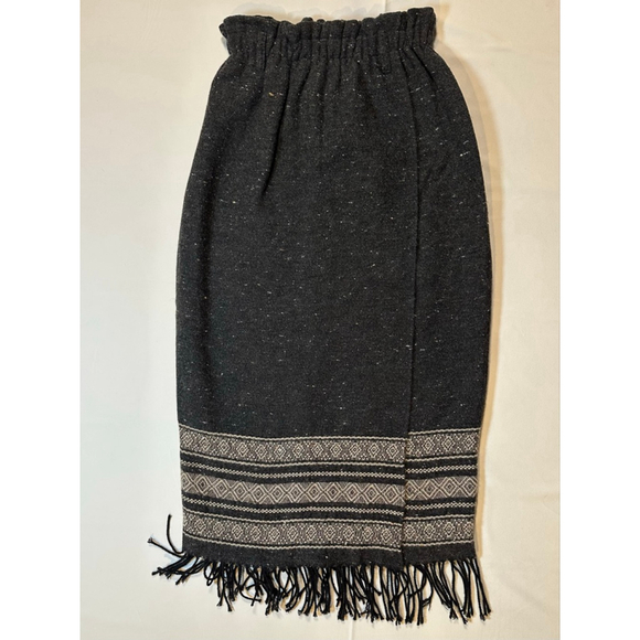 Vintage Karen Kane 90s Wool Fringe Maxi Skirt | Boho Ethnic | Made USA M - Picture 2 of 11